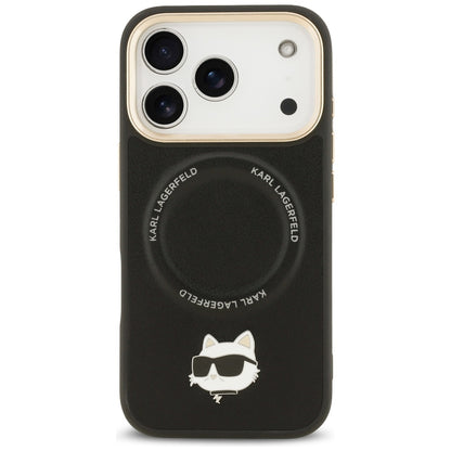 Θήκη MagSafe για Apple iPhone 17 Pro, Karl Lagerfeld, Big Strap Choupette Metal Logo, Μαύρη
