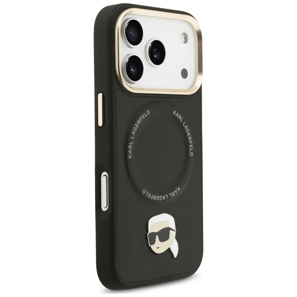 Θήκη MagSafe για Apple iPhone 17 Pro, Karl Lagerfeld, Big Strap Karl Metal Logo, Μαύρη