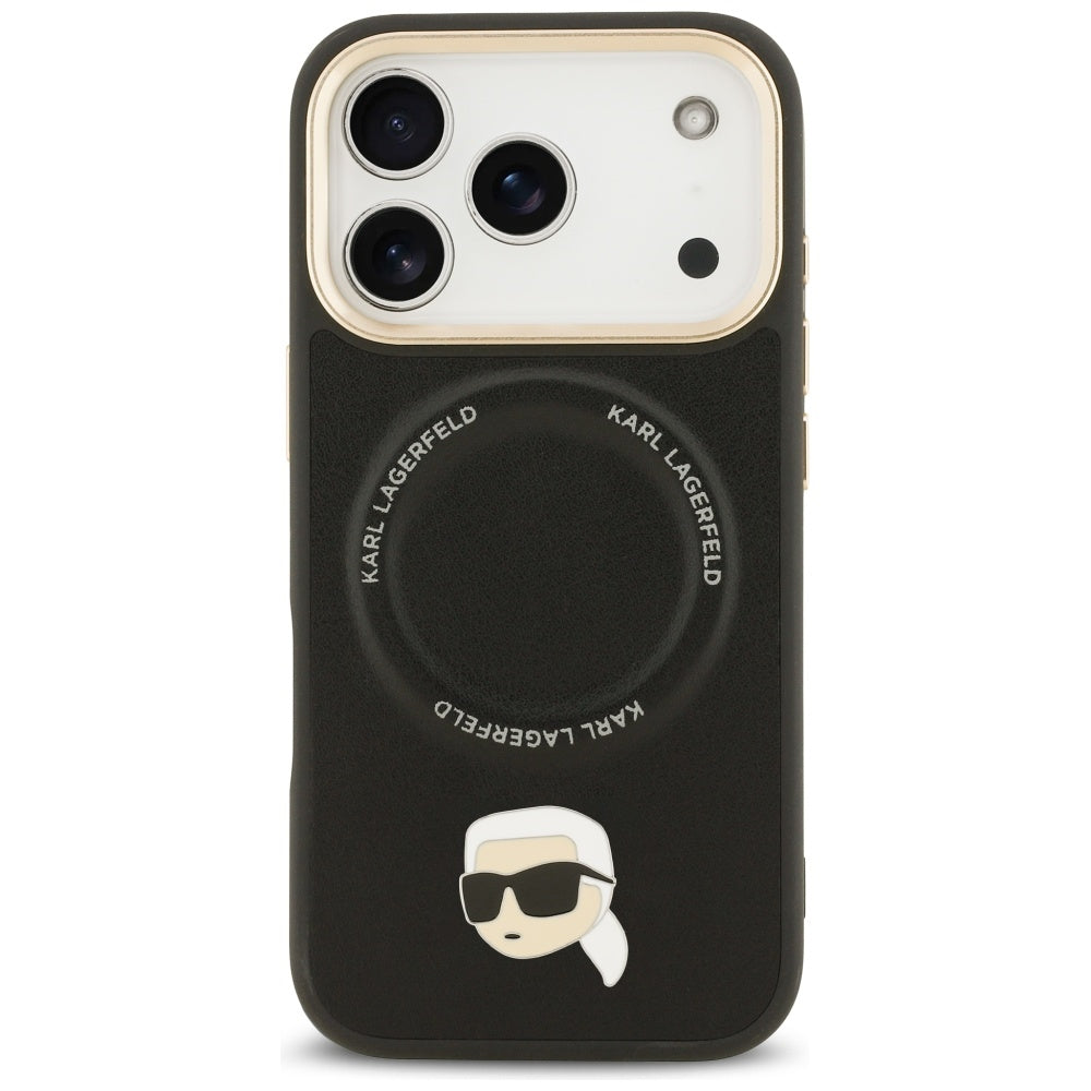 Θήκη MagSafe για Apple iPhone 17 Pro, Karl Lagerfeld, Big Strap Karl Metal Logo, Μαύρη