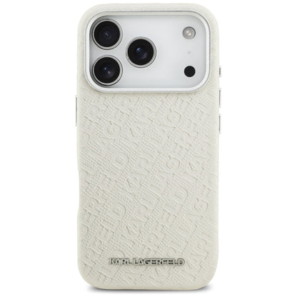 MagSafe Case for Apple iPhone 17 Pro, Karl Lagerfeld, FW Stamped Karl, Beige