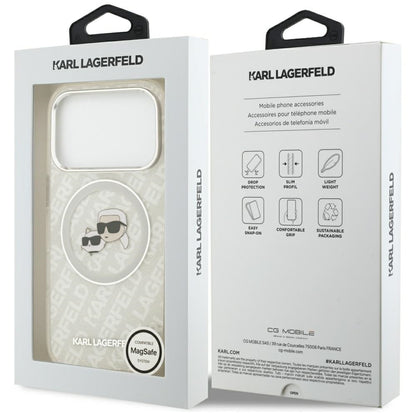 Θήκη MagSafe για Apple iPhone 17 Pro, Karl Lagerfeld, Glitter Karl & Choupette Head, Λευκή