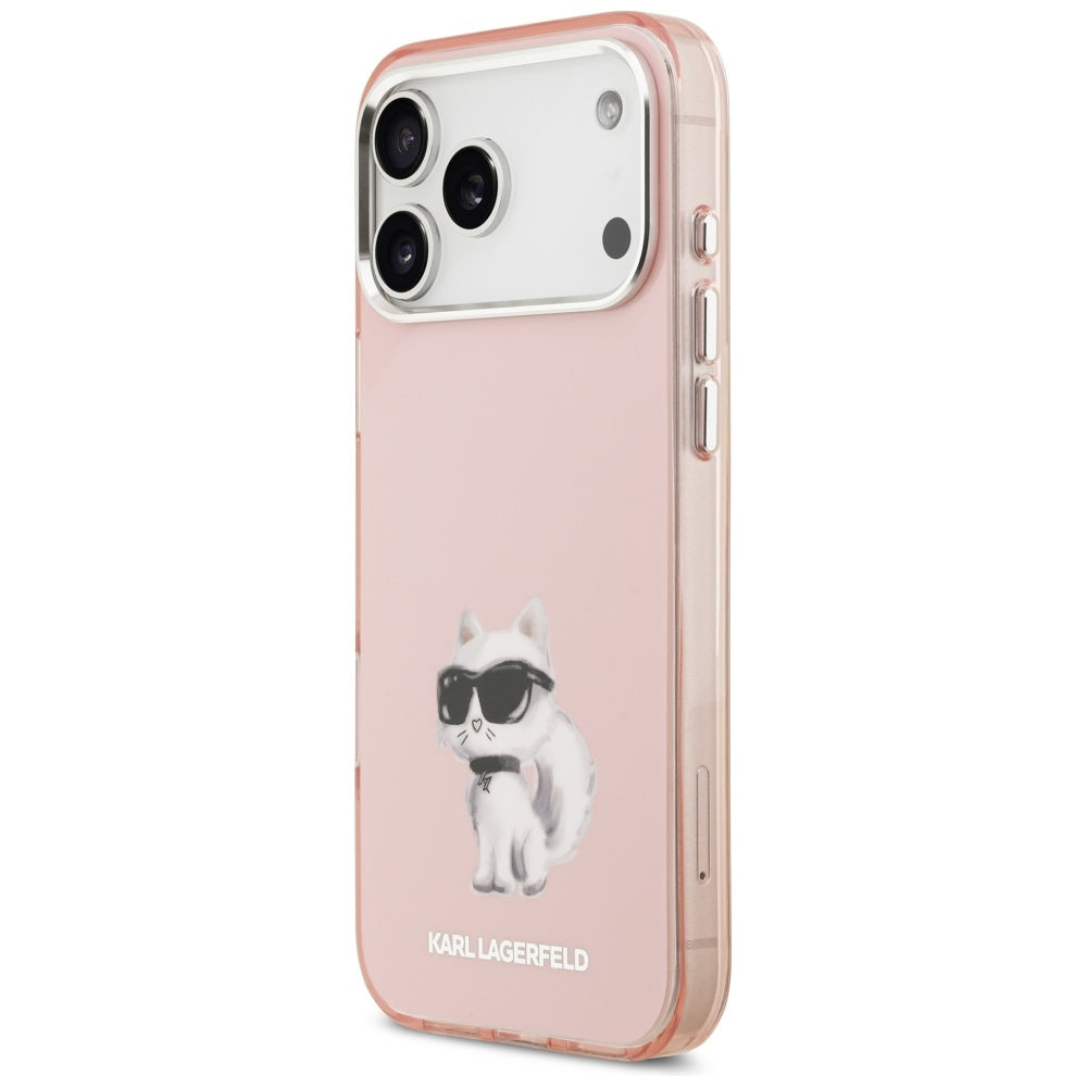 Θήκη MagSafe για Apple iPhone 17 Pro, Karl Lagerfeld, IML Aquarelle Logo Choupette, Ροζ