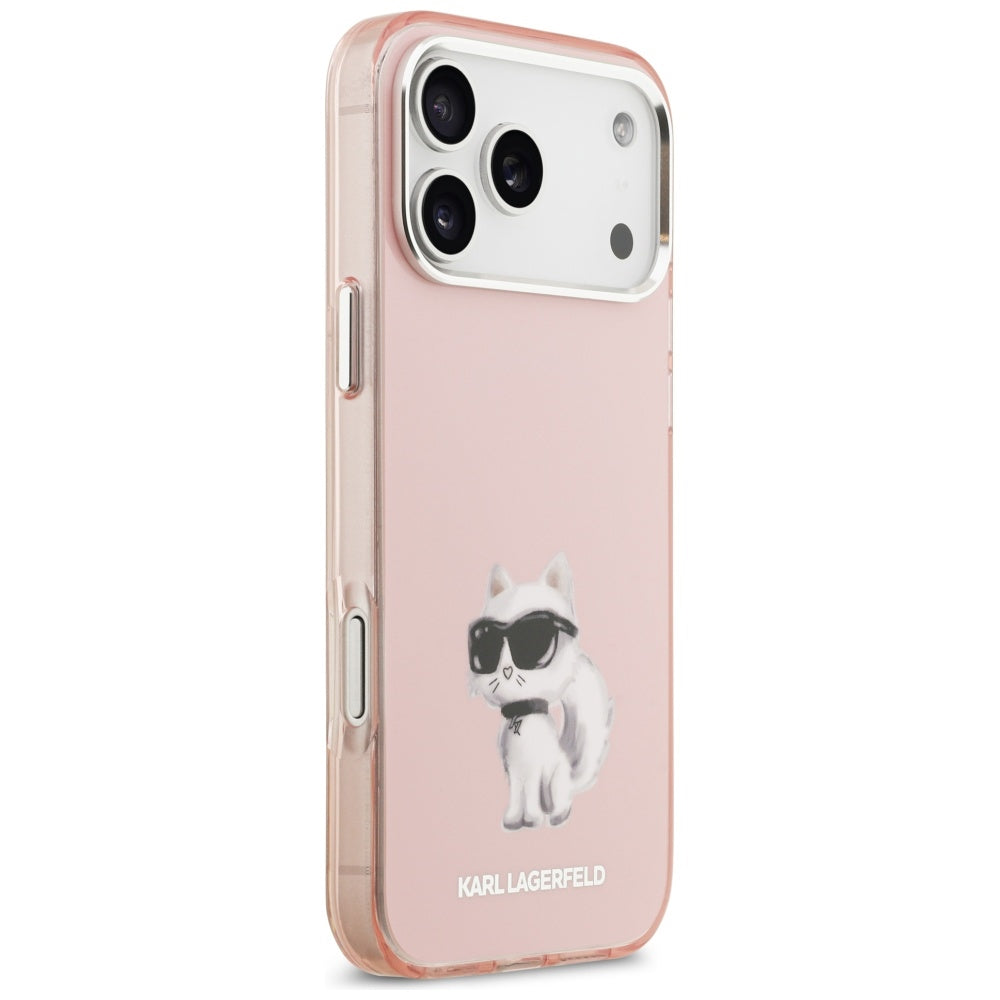 Θήκη MagSafe για Apple iPhone 17 Pro, Karl Lagerfeld, IML Aquarelle Logo Choupette, Ροζ