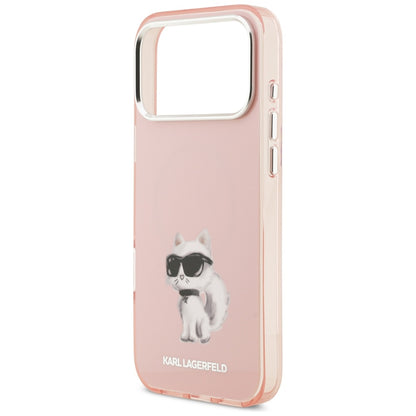 Θήκη MagSafe για Apple iPhone 17 Pro, Karl Lagerfeld, IML Aquarelle Logo Choupette, Ροζ