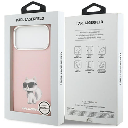 Θήκη MagSafe για Apple iPhone 17 Pro, Karl Lagerfeld, IML Aquarelle Logo Choupette, Ροζ