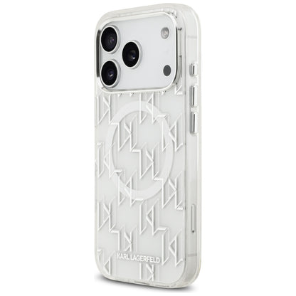 Θήκη MagSafe για Apple iPhone 17 Pro, Karl Lagerfeld, IML KL Monogram, Λευκή