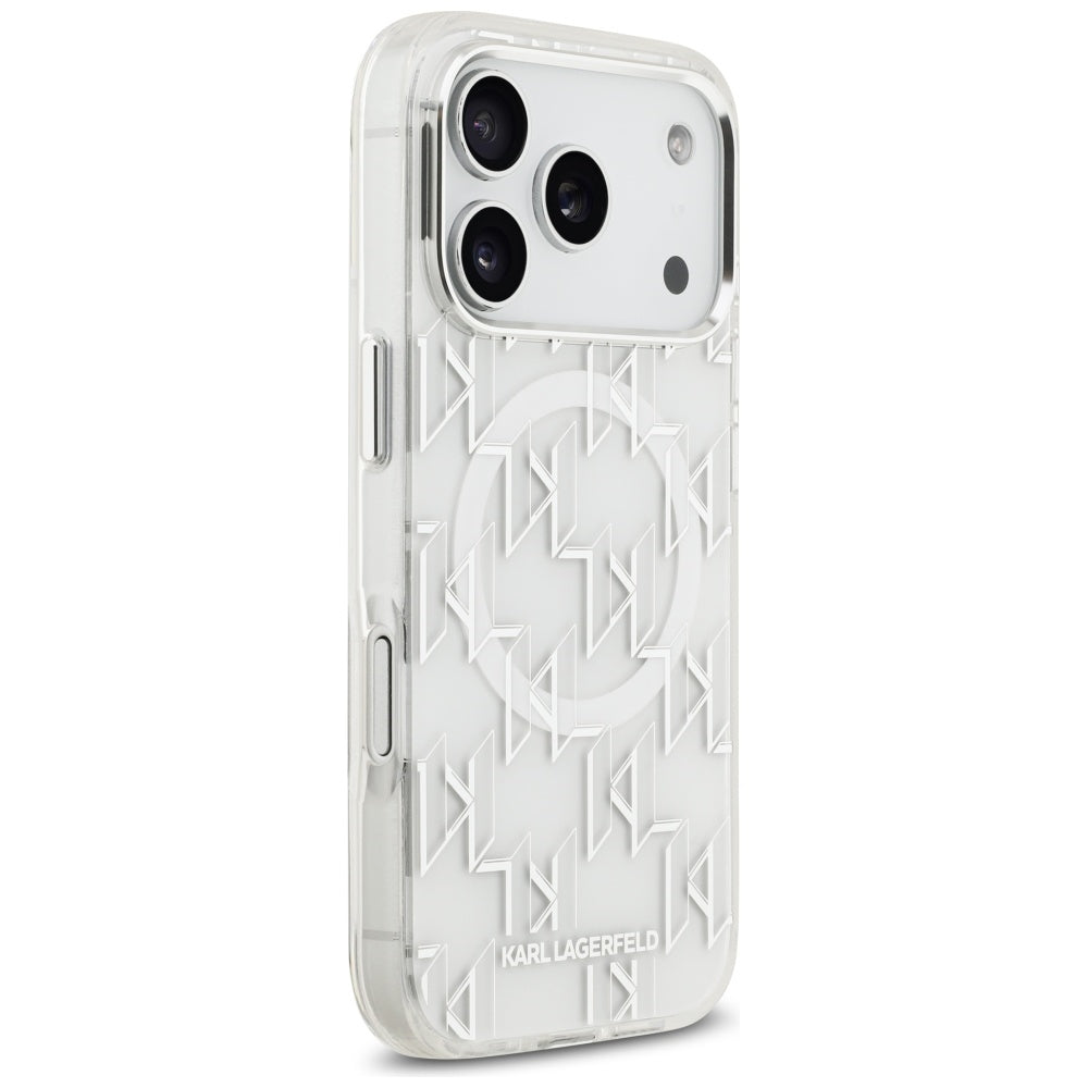 Θήκη MagSafe για Apple iPhone 17 Pro, Karl Lagerfeld, IML KL Monogram, Λευκή