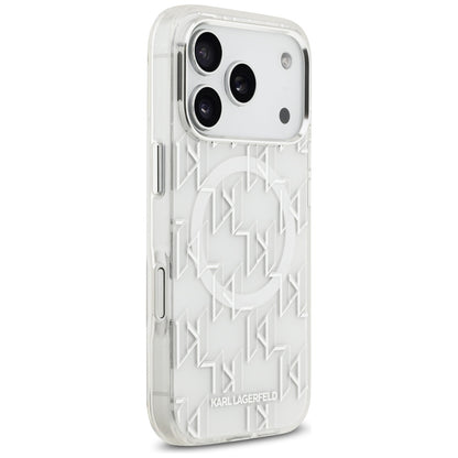 Θήκη MagSafe για Apple iPhone 17 Pro, Karl Lagerfeld, IML KL Monogram, Λευκή