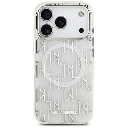 Θήκη MagSafe για Apple iPhone 17 Pro, Karl Lagerfeld, IML KL Monogram, Λευκή