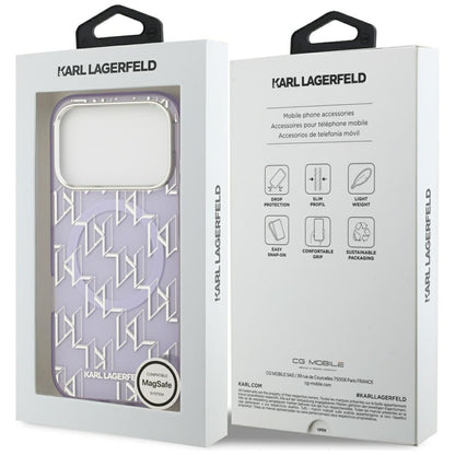 Θήκη MagSafe για Apple iPhone 17 Pro, Karl Lagerfeld, IML KL Monogram, Μωβ