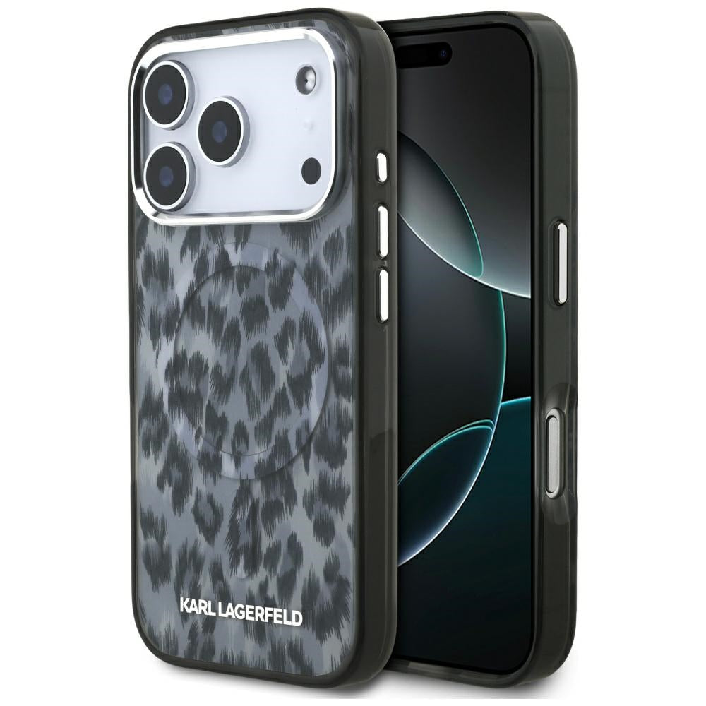 Θήκη MagSafe για Apple iPhone 17 Pro, Karl Lagerfeld, IML Leopard Pattern, Μαύρη