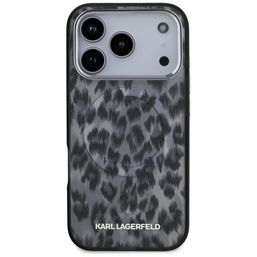 Θήκη MagSafe για Apple iPhone 17 Pro, Karl Lagerfeld, IML Leopard Pattern, Μαύρη