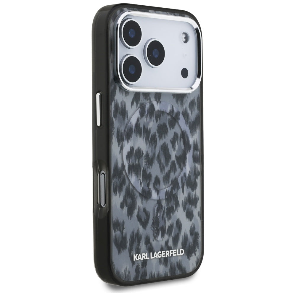 Θήκη MagSafe για Apple iPhone 17 Pro, Karl Lagerfeld, IML Leopard Pattern, Μαύρη