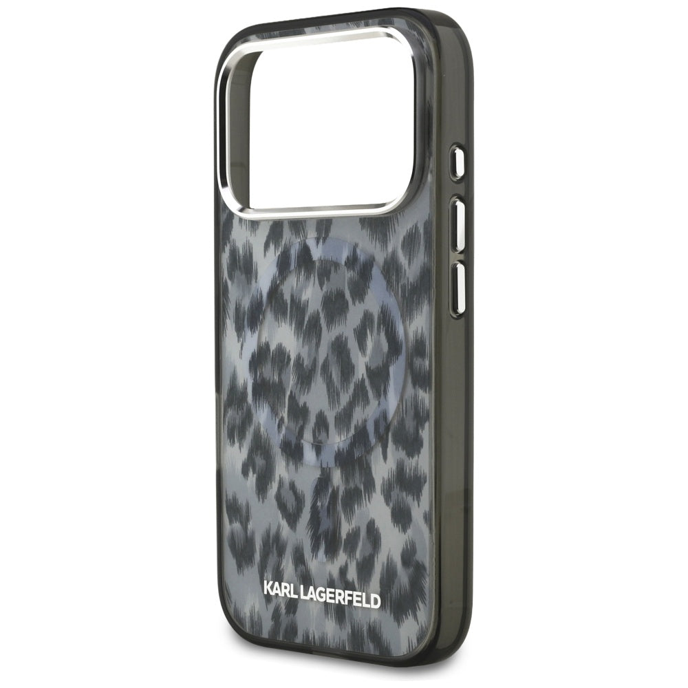 Θήκη MagSafe για Apple iPhone 17 Pro, Karl Lagerfeld, IML Leopard Pattern, Μαύρη