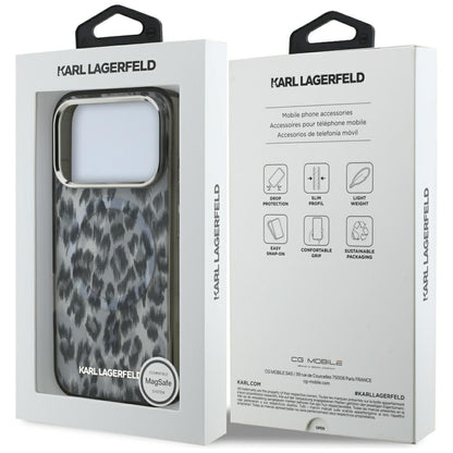 Θήκη MagSafe για Apple iPhone 17 Pro, Karl Lagerfeld, IML Leopard Pattern, Μαύρη