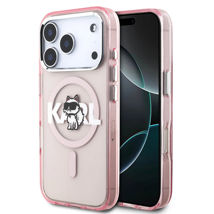 Θήκη MagSafe για Apple iPhone 17 Pro, Karl Lagerfeld, IML Sketch Logo Choupette, Ροζ