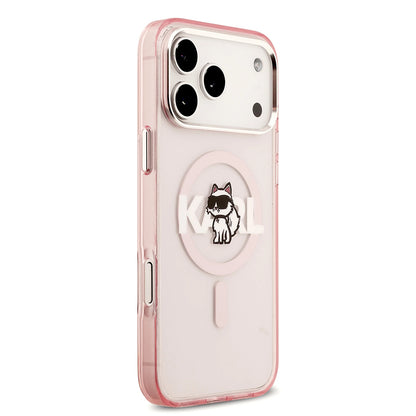 Θήκη MagSafe για Apple iPhone 17 Pro, Karl Lagerfeld, IML Sketch Logo Choupette, Ροζ