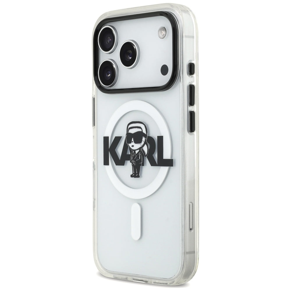 MagSafe Case for Apple iPhone 17 Pro, Karl Lagerfeld, IML Sketch Logo Karl, Transparent