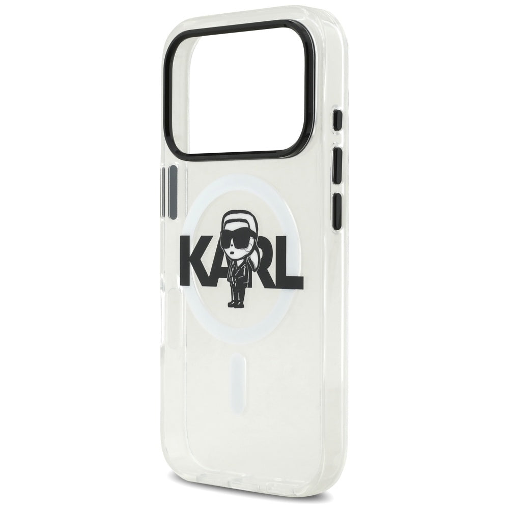 MagSafe Case for Apple iPhone 17 Pro, Karl Lagerfeld, IML Sketch Logo Karl, Transparent