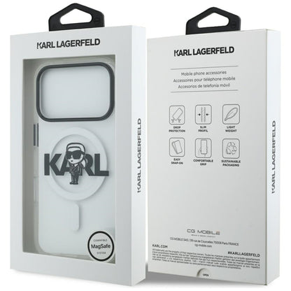 MagSafe Case for Apple iPhone 17 Pro, Karl Lagerfeld, IML Sketch Logo Karl, Transparent