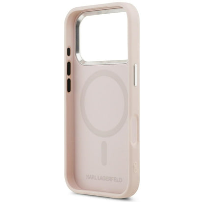 Θήκη MagSafe για Apple iPhone 17 Pro, Karl Lagerfeld, Initial & Metal Logo, Ροζ