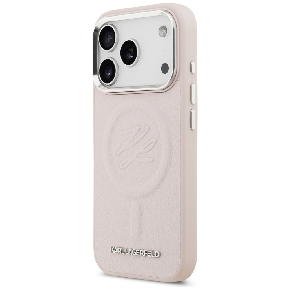 Θήκη MagSafe για Apple iPhone 17 Pro, Karl Lagerfeld, Initial & Metal Logo, Ροζ