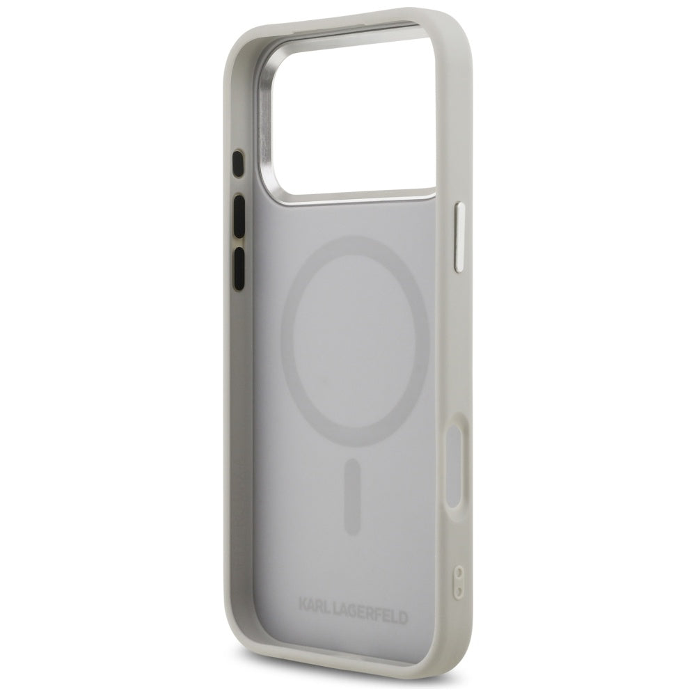 Θήκη MagSafe για Apple iPhone 17 Pro, Karl Lagerfeld, Karl & Choupette Pins, Γκρι