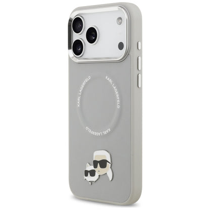 Θήκη MagSafe για Apple iPhone 17 Pro, Karl Lagerfeld, Karl & Choupette Pins, Γκρι