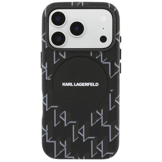 Θήκη MagSafe για Apple iPhone 17 Pro, Karl Lagerfeld, KL Monogram Logo, Μαύρη