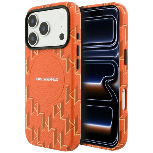 Θήκη MagSafe για Apple iPhone 17 Pro, Karl Lagerfeld, KL Monogram Logo, Πορτοκαλί