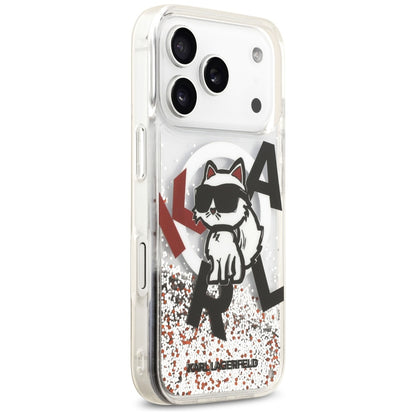 Θήκη MagSafe για Apple iPhone 17 Pro, Karl Lagerfeld, Liquid Glitter Choupette Logo, Διαφανής