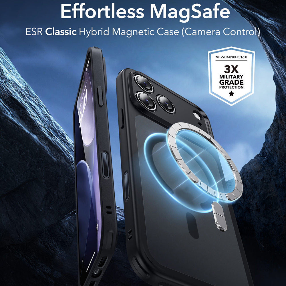 Θήκη MagSafe για Apple iPhone 17 Pro Max, ESR, Classic Hybrid, Ματ Μαύρη