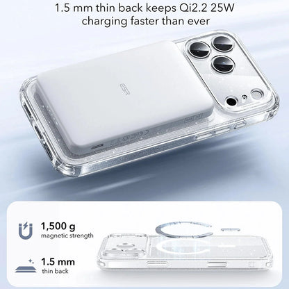 Θήκη MagSafe για Apple iPhone 17 Pro Max, ESR, Classic Hybrid Shimmer, Διαφανής