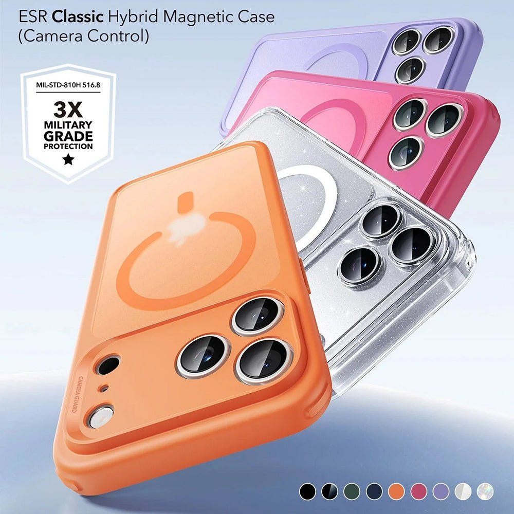 Θήκη MagSafe για Apple iPhone 17 Pro Max, ESR, Classic Hybrid Shimmer, Διαφανής