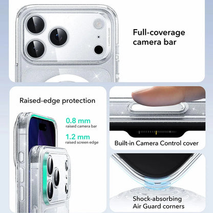 Θήκη MagSafe για Apple iPhone 17 Pro Max, ESR, Classic Hybrid Shimmer, Διαφανής