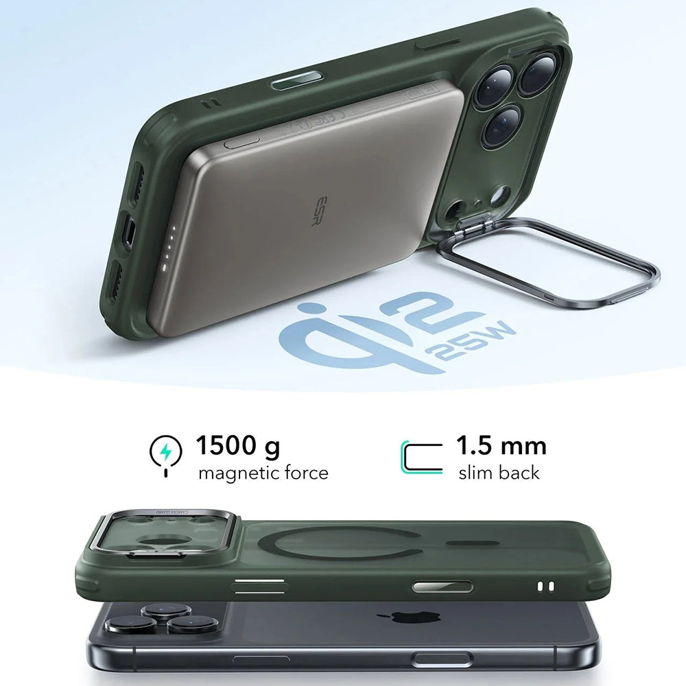 Θήκη MagSafe για Apple iPhone 17 Pro Max, ESR, Classic Hybrid, Σατινέ Πράσινο