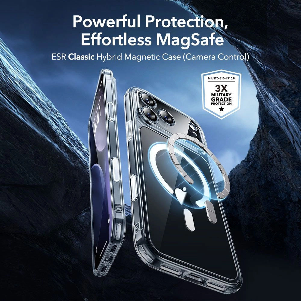 Θήκη MagSafe για Apple iPhone 17 Pro Max, ESR, Classic Hybrid με Προστατευτικό Οθόνης, Διάφανη