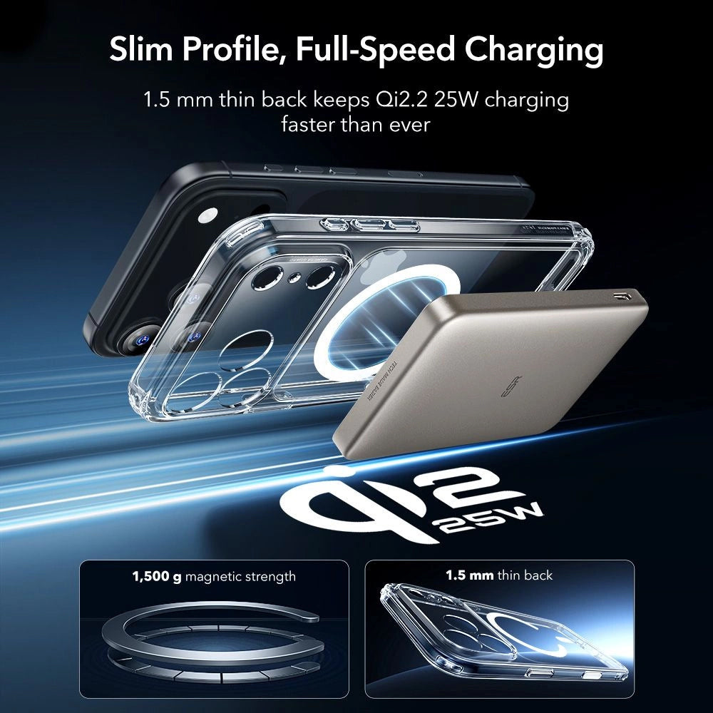 Θήκη MagSafe για Apple iPhone 17 Pro Max, ESR, Classic Hybrid με Προστατευτικό Οθόνης, Διάφανη