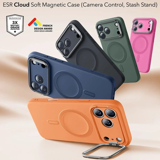 Θήκη MagSafe για Apple iPhone 17 Pro Max, ESR, Cloud Soft Kickstand, Πορτοκαλί