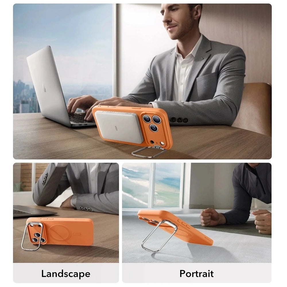 Θήκη MagSafe για Apple iPhone 17 Pro Max, ESR, Cloud Soft Kickstand, Πορτοκαλί