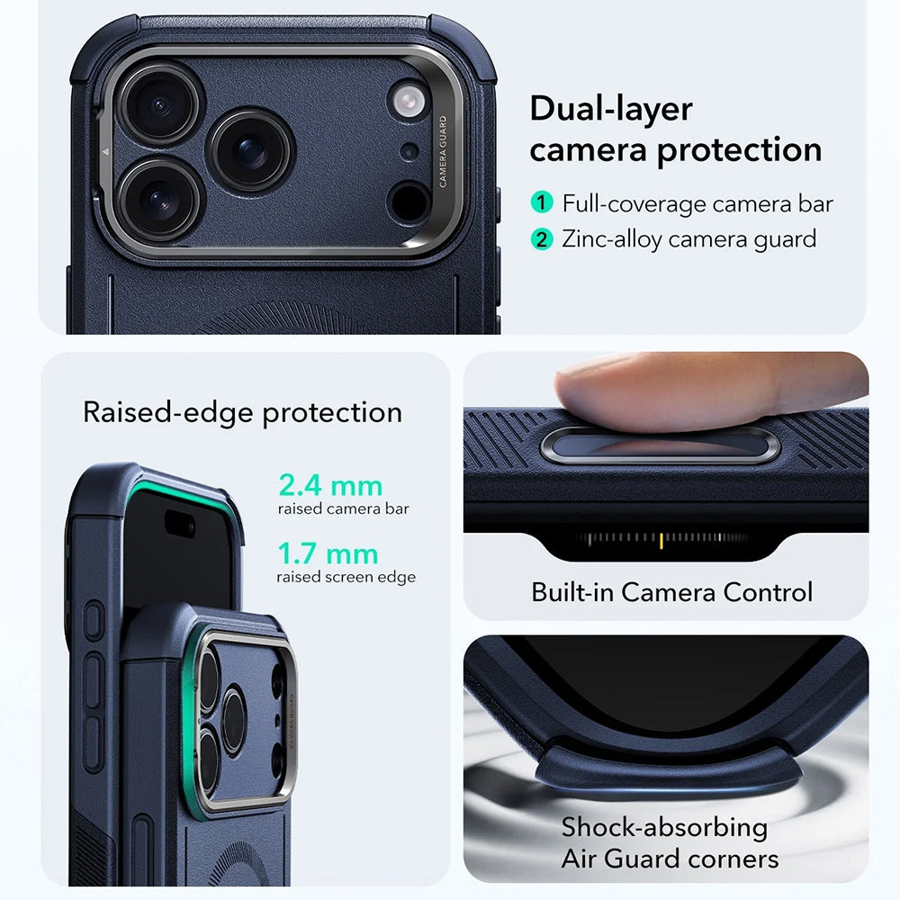 Θήκη MagSafe για Apple iPhone 17 Pro Max, ESR, Cyber Armor Kickstand, Μπλε