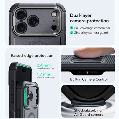 Θήκη MagSafe για Apple iPhone 17 Pro Max, ESR, Cyber Armor Kickstand, Γκρι