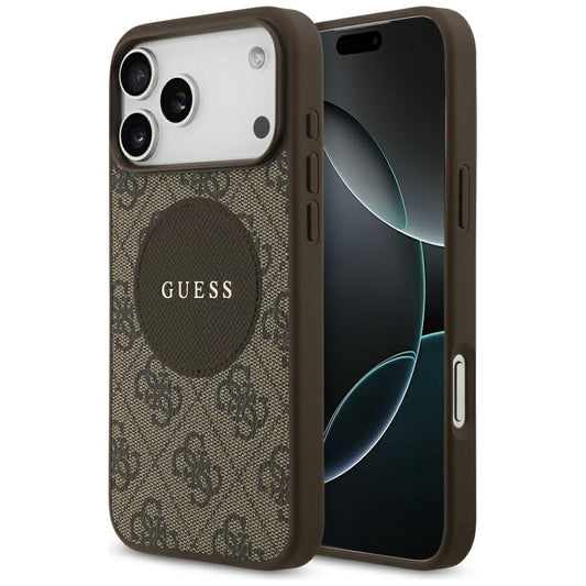 Θήκη MagSafe για Apple iPhone 17 Pro Max, Guess, 4G Circle Classic Logo, Καφέ