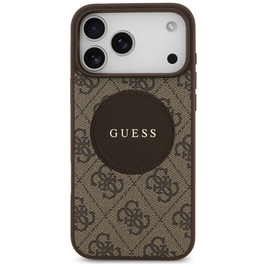 Θήκη MagSafe για Apple iPhone 17 Pro Max, Guess, 4G Circle Classic Logo, Καφέ