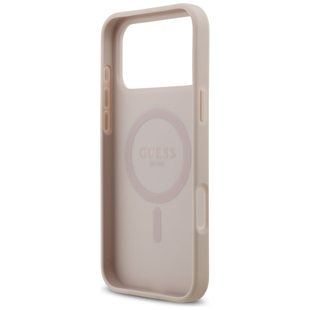 Θήκη MagSafe για Apple iPhone 17 Pro Max, Guess, 4G Circle Classic Logo, Ροζ