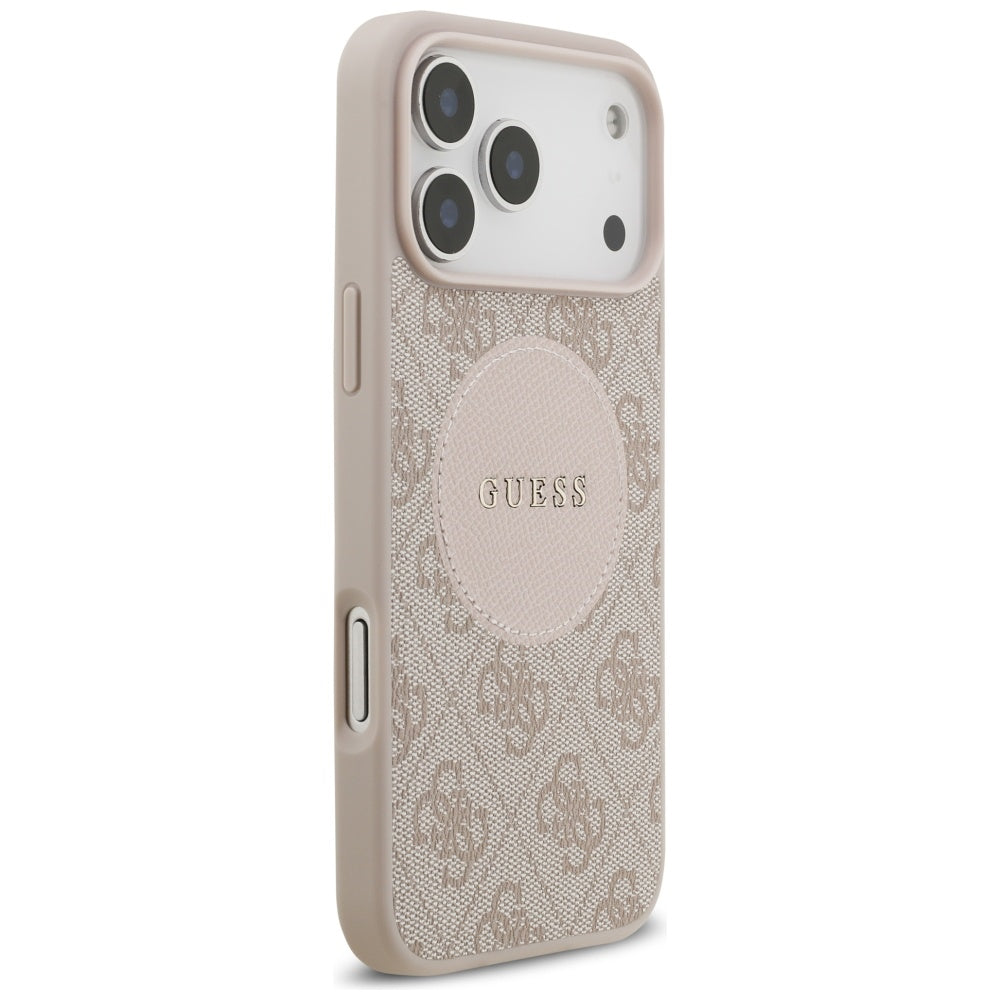 Θήκη MagSafe για Apple iPhone 17 Pro Max, Guess, 4G Circle Classic Logo, Ροζ