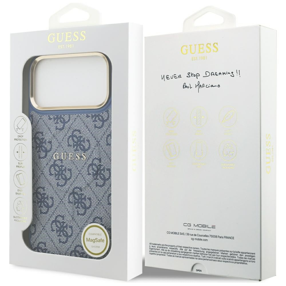 Θήκη MagSafe για Apple iPhone 17 Pro Max, Guess, 4G Classic, Μπλε
