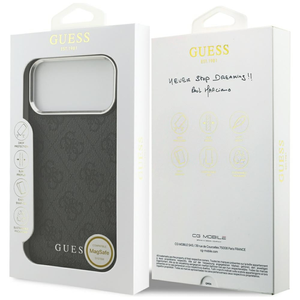 Θήκη MagSafe για Apple iPhone 17 Pro Max, Guess, 4G Classic Logo, Μαύρη