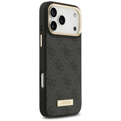 MagSafe Case for Apple iPhone 17 Pro Max, Guess, 4G Logo Plate, Black