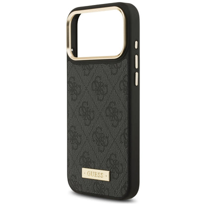 MagSafe Case for Apple iPhone 17 Pro Max, Guess, 4G Logo Plate, Black